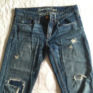 American Eagle Distressed Patched Boyfriend Jeans